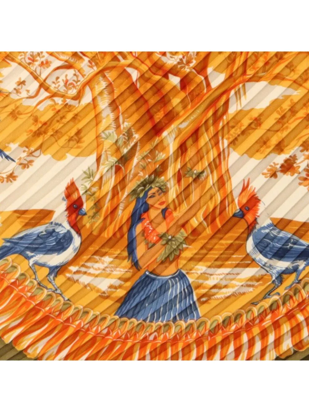 Hermes Scarf Carre Plisse Aloha Silk